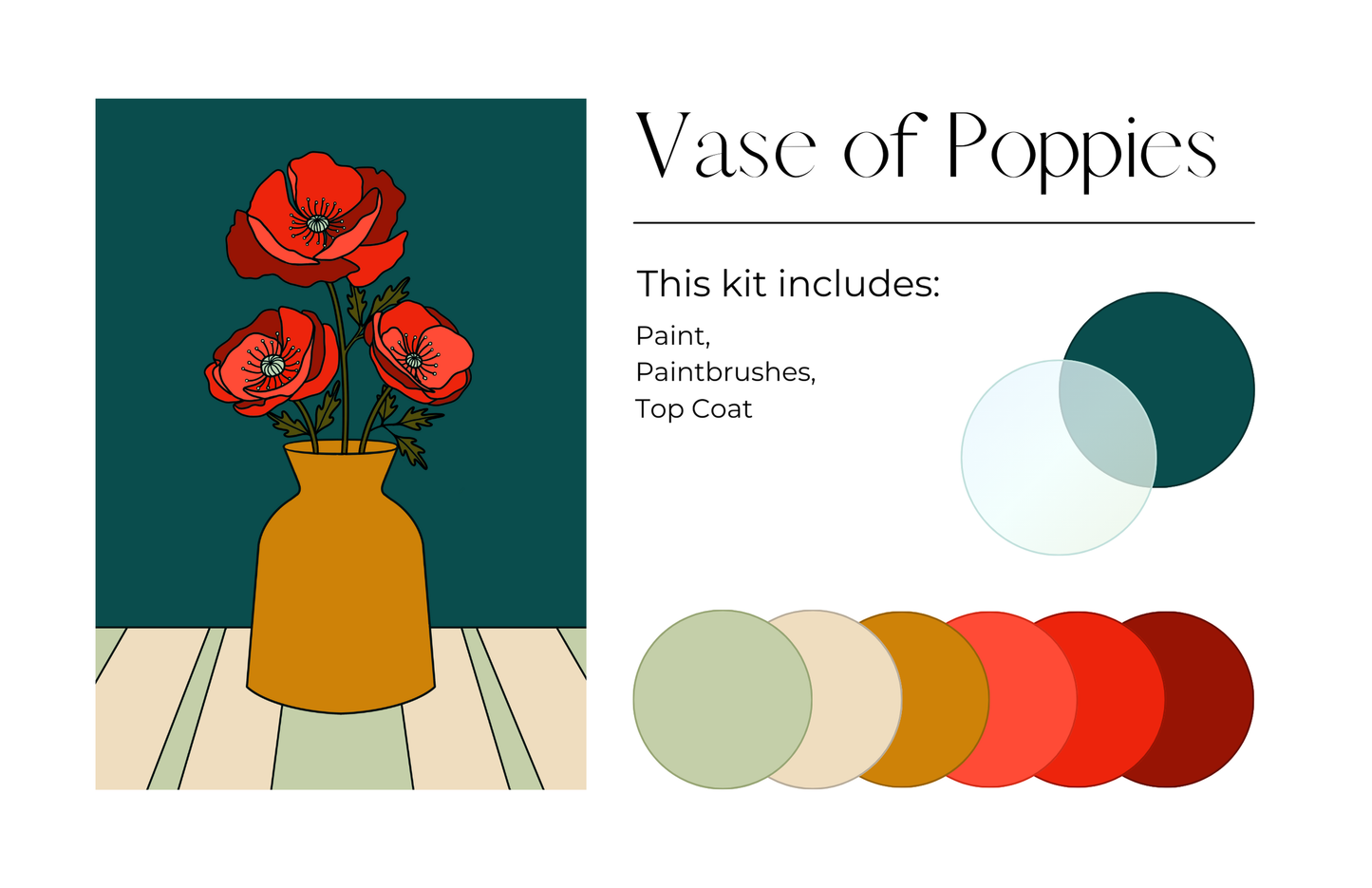 Vase of Poppies Paint Kit