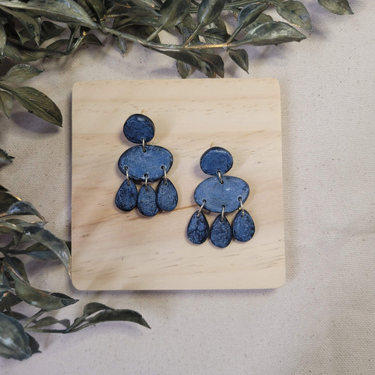 Navy Textured Dangle