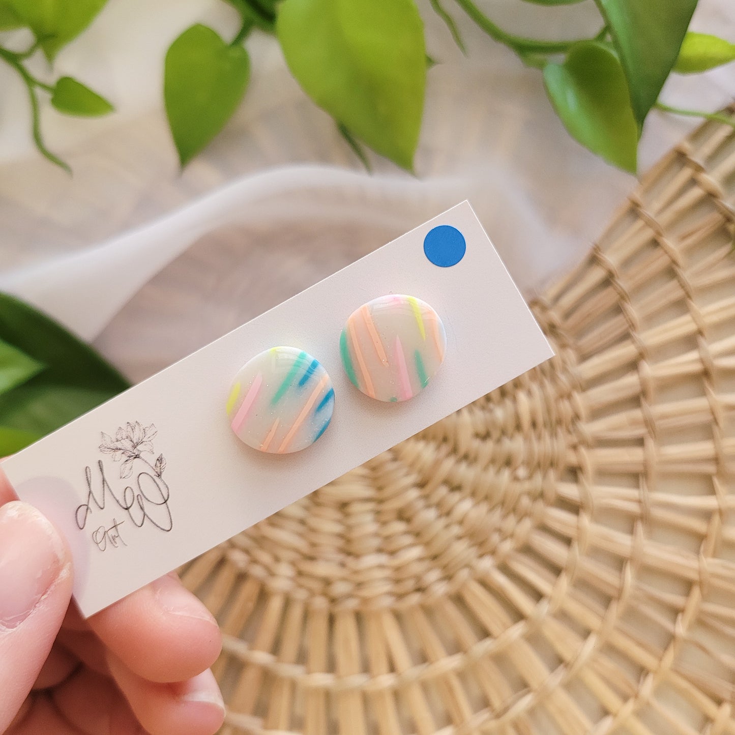 Neon Striped Studs