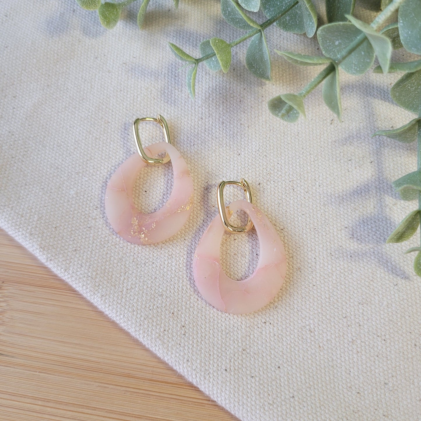 Pink Agate Hoop