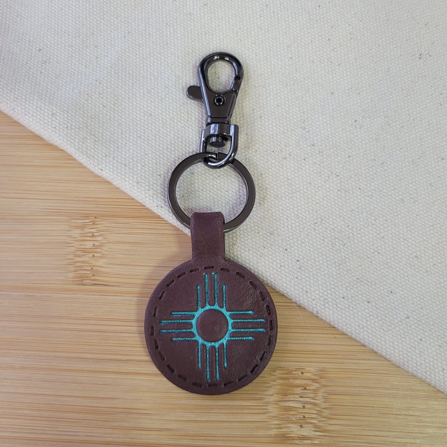 Brown Zia Keychain