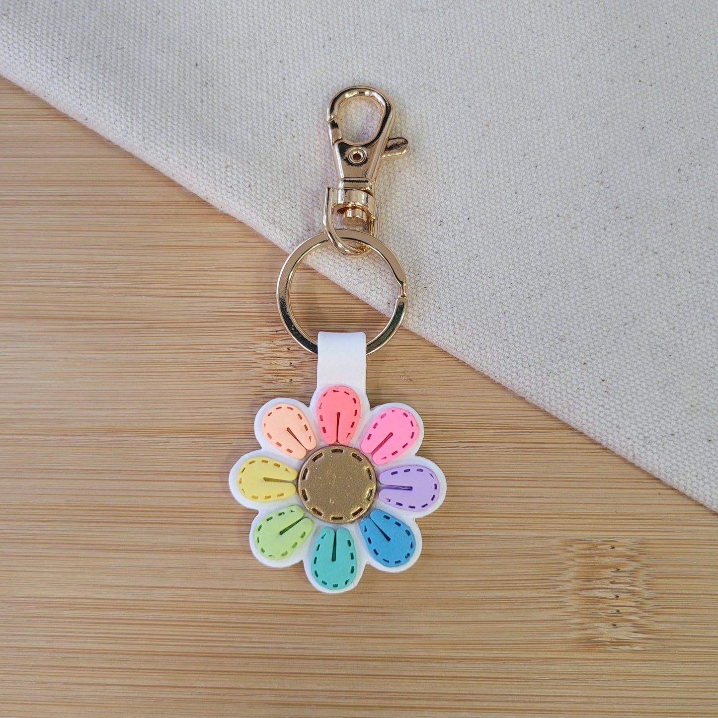 Flower Keychain Rainbow