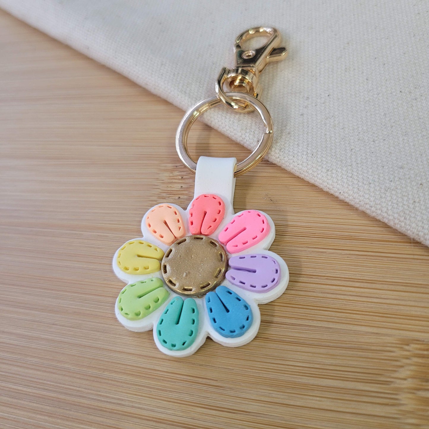 Flower Keychain Rainbow
