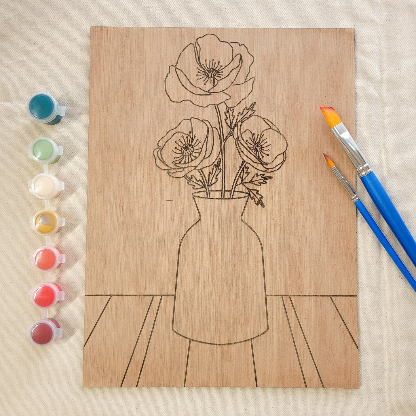 Vase of Poppies Paint Kit
