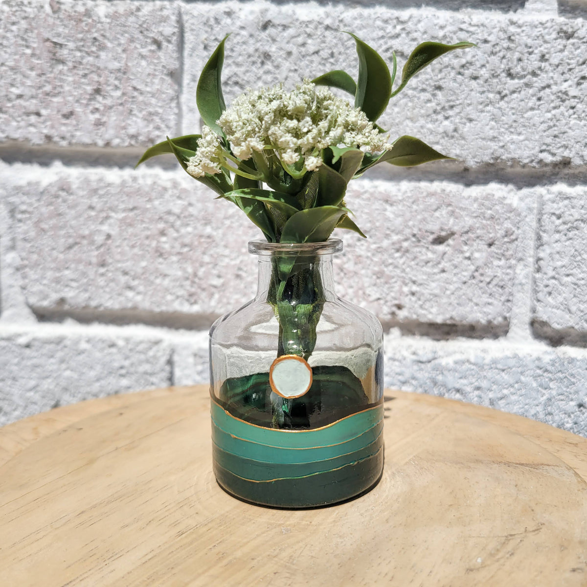 Teal Landscape Vase