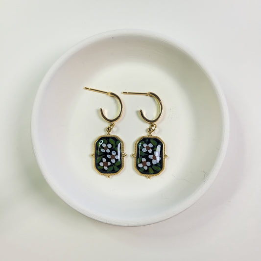 Handpainted B/W Floral