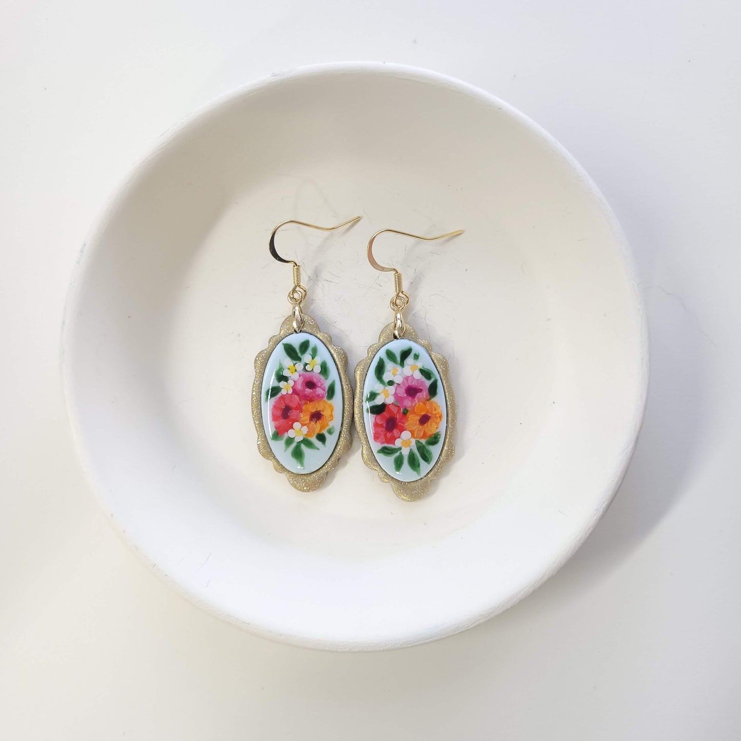 Painted Floral Oval
