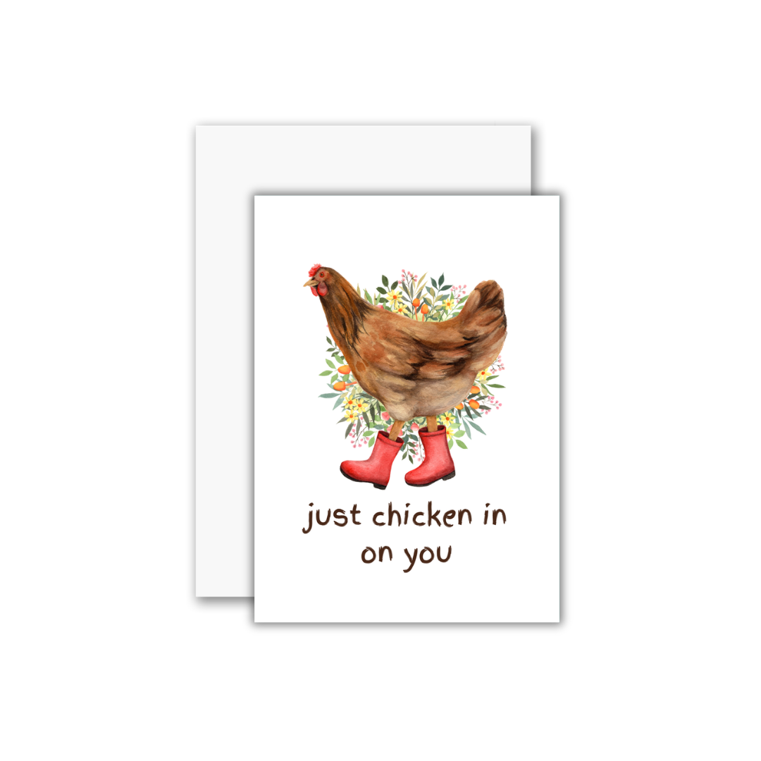Chicken In Greeting Card