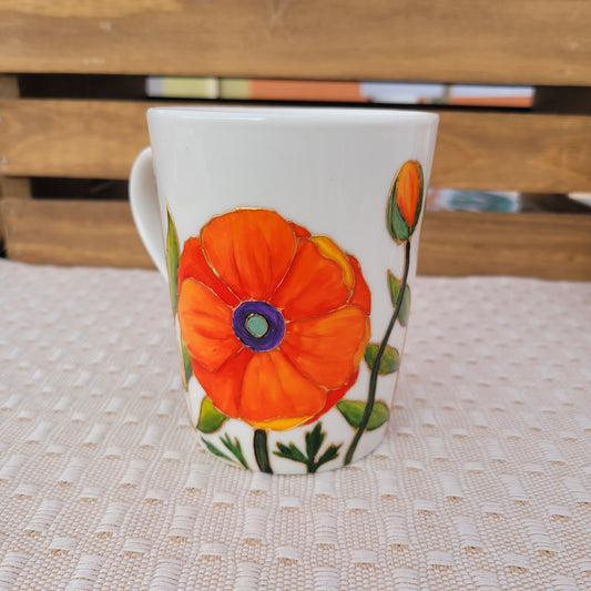 Handpainted Poppies Mug