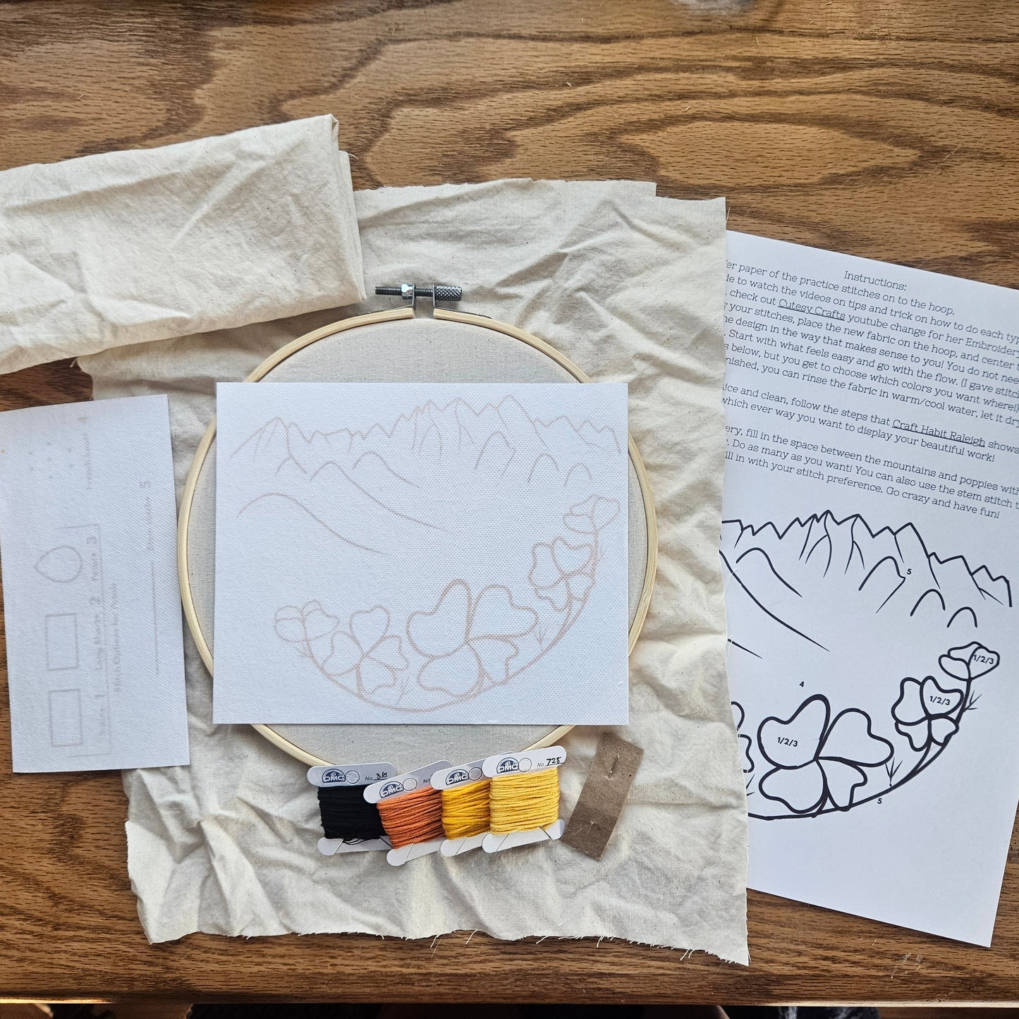 Organ Poppies Embroidery Kit