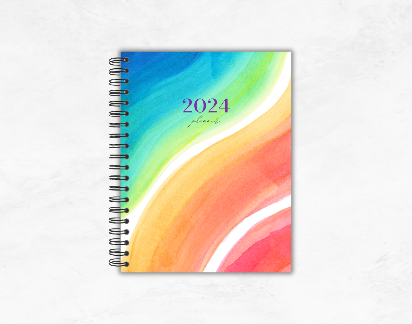 Rainbow Watercolor Planner