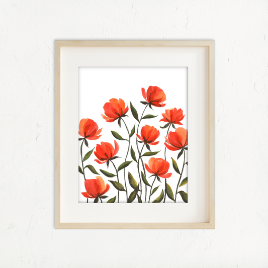 Red Orange Poppies
