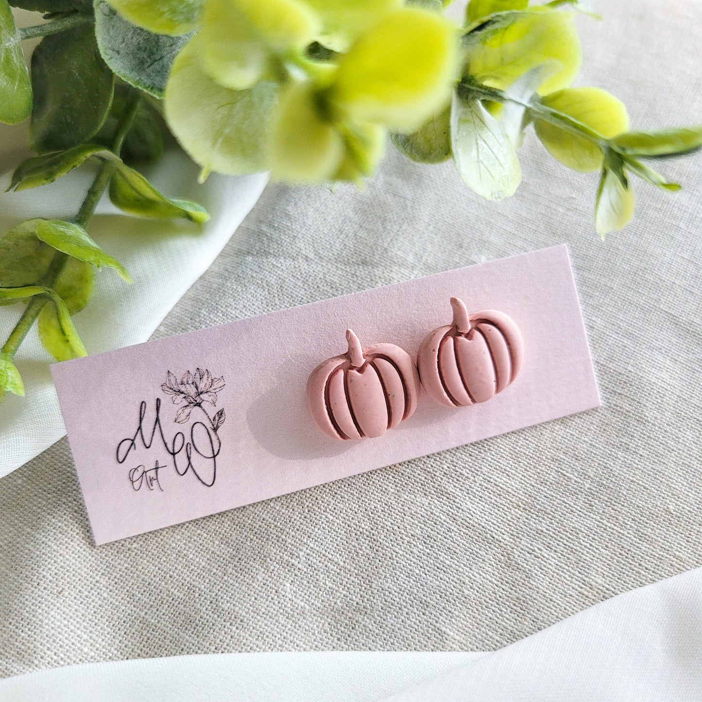 Pink Pumpkin Studs