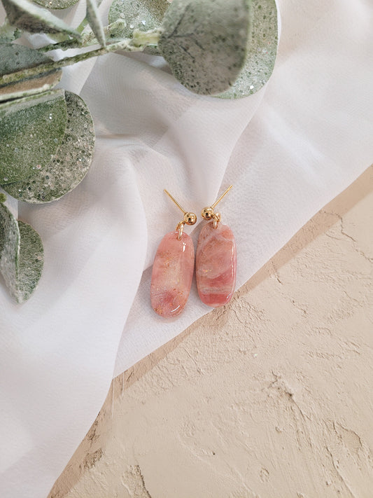 Pink Agate Skinny Oval