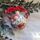 Red Floral Glass Ornament