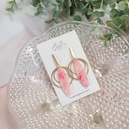 Pink Opal Geo Hoop