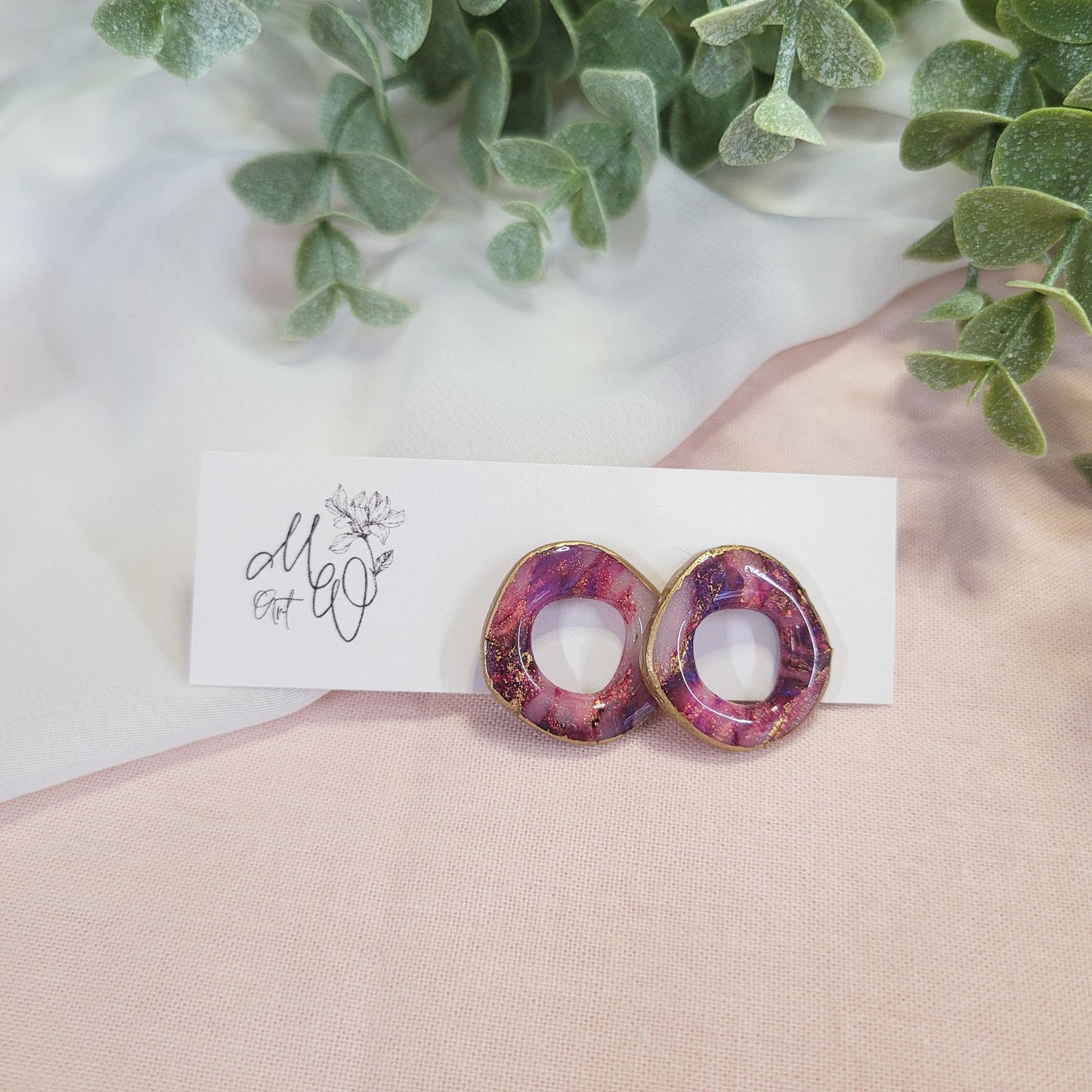 Magenta Circle Statement Stud