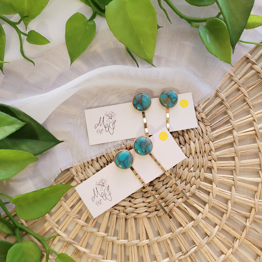 Turquoise Bobby Pin Set