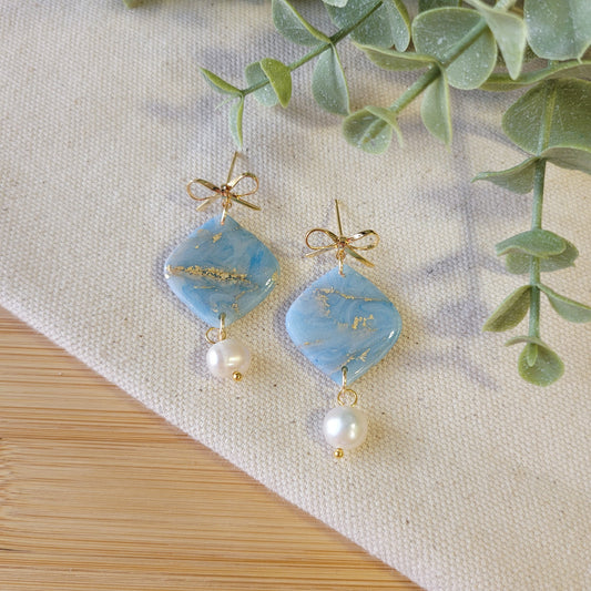 Blue Gold Pointed Drop