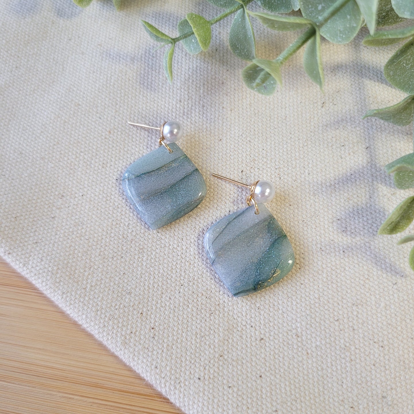 Sage Green Agate Pointed Drop