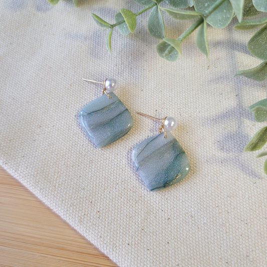 Sage Green Agate Pointed Drop