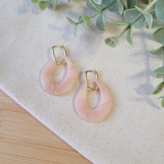 Pink Agate Hoop