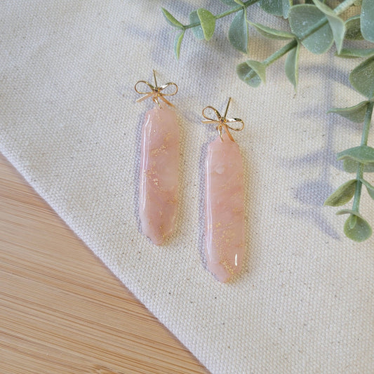 Pink Agate Scallop Rectangle