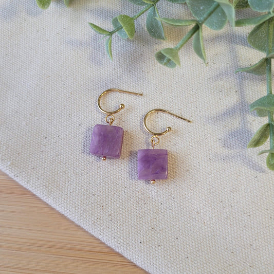 Amethyst Square Mini Dangle
