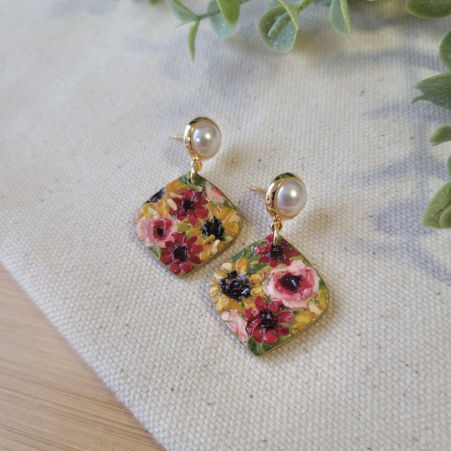Impasto Autumn Floral Pointed Drop