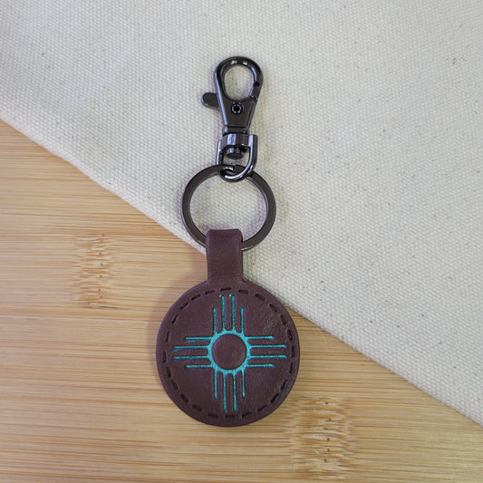 Brown Zia Keychain