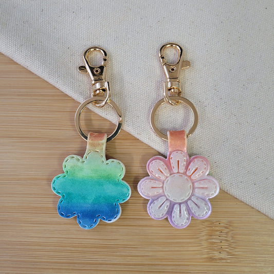 Flower Keychain Rainbow Ombre