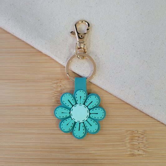 Flower Keychain Teal