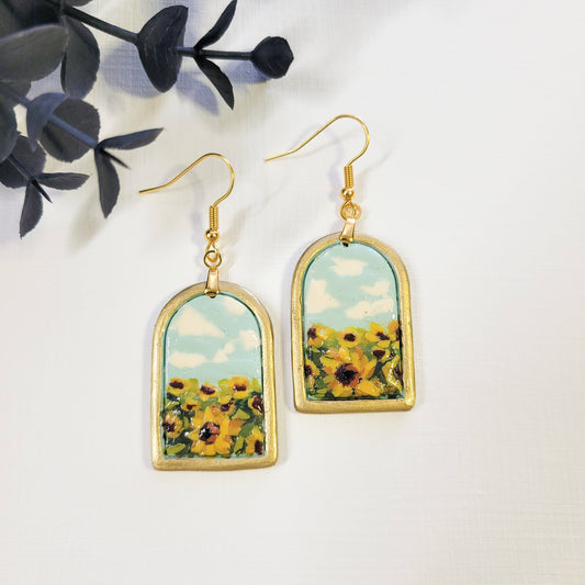 Painted Sunflowers Bordered Arch