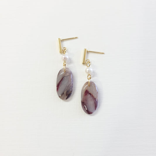 Maroon Agate Slim Drop