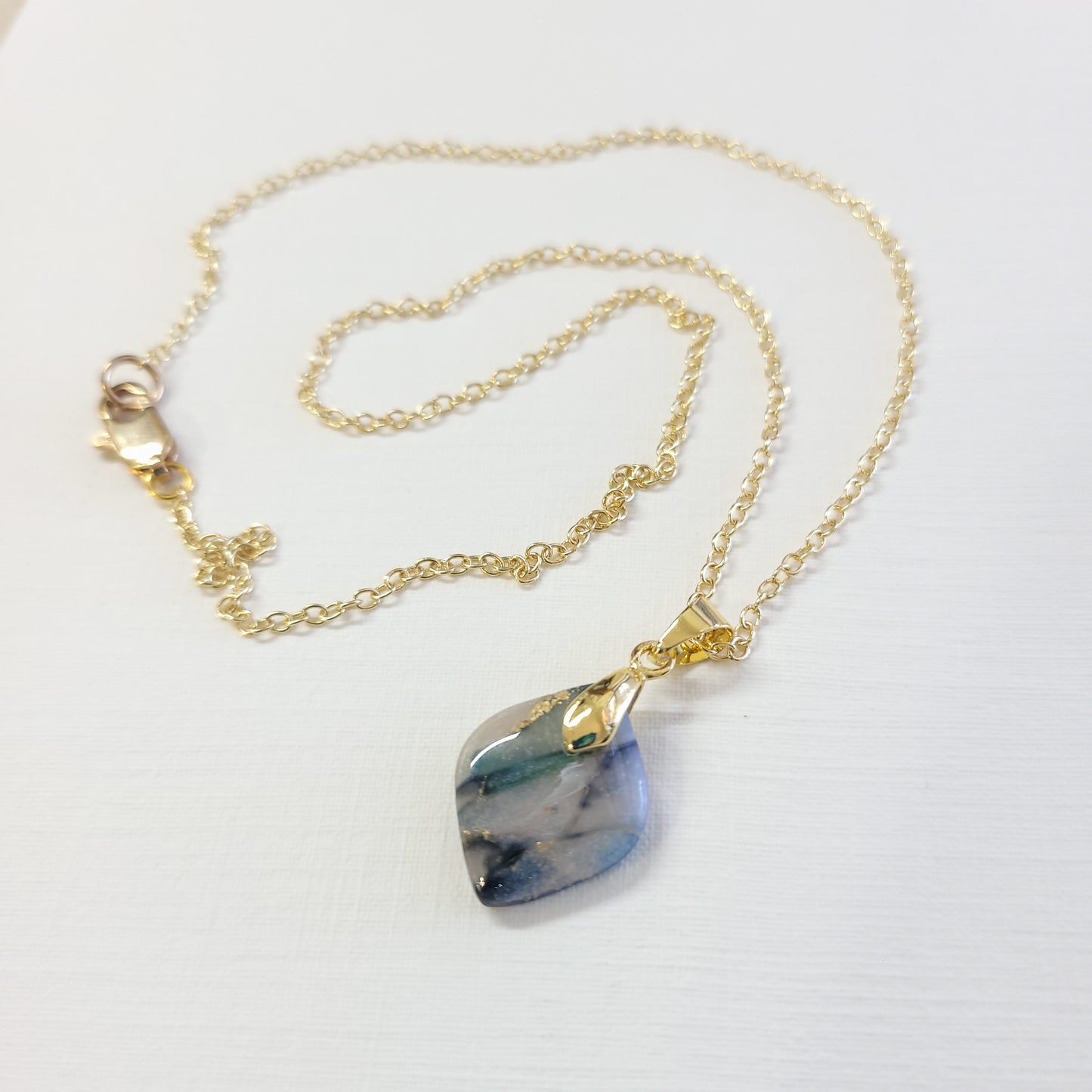 Moss Teardrop Necklace