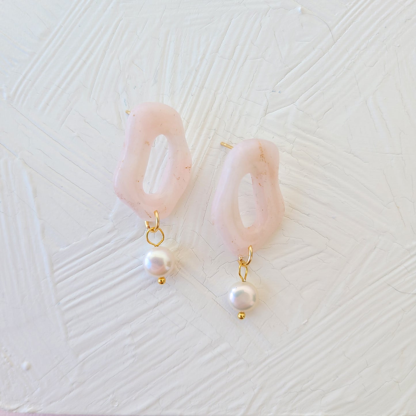 Morganite Statement Stud