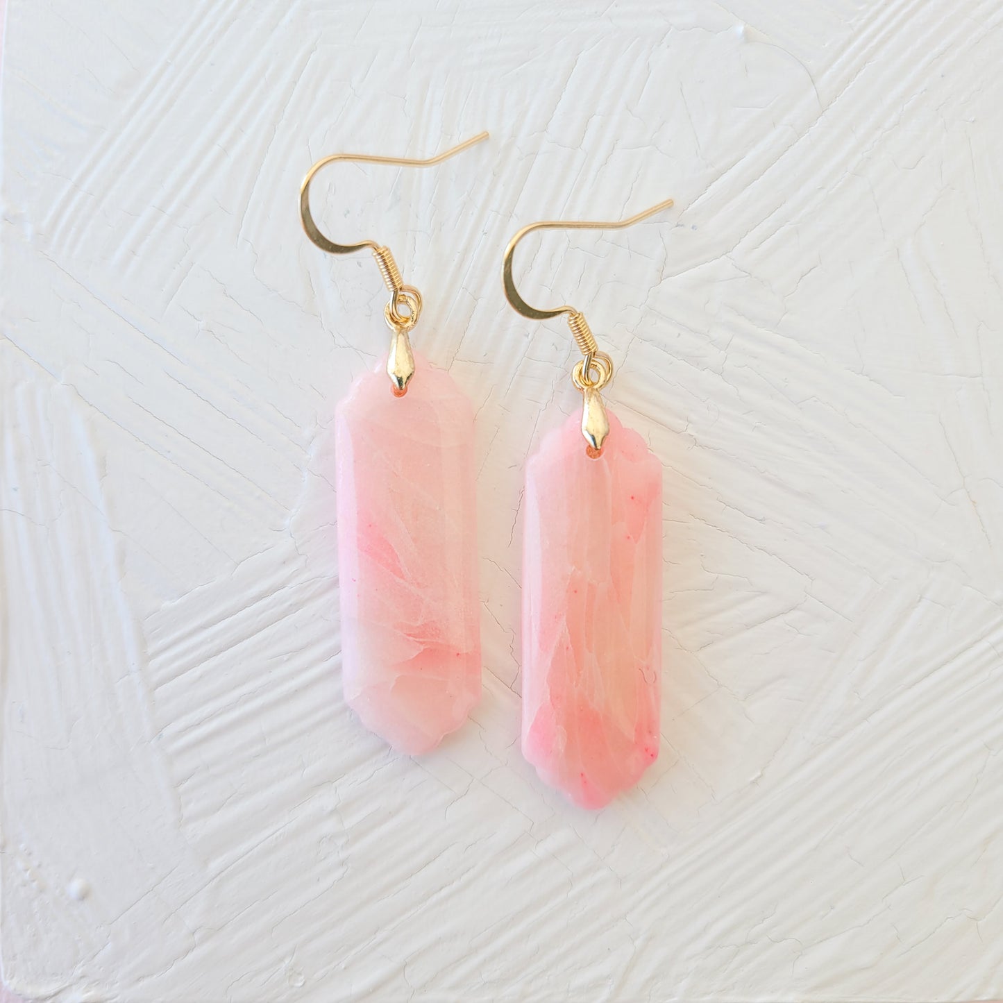 Rose Quartz Scallop Rectangle
