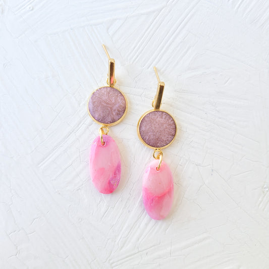 Magenta Agate Slim Drop