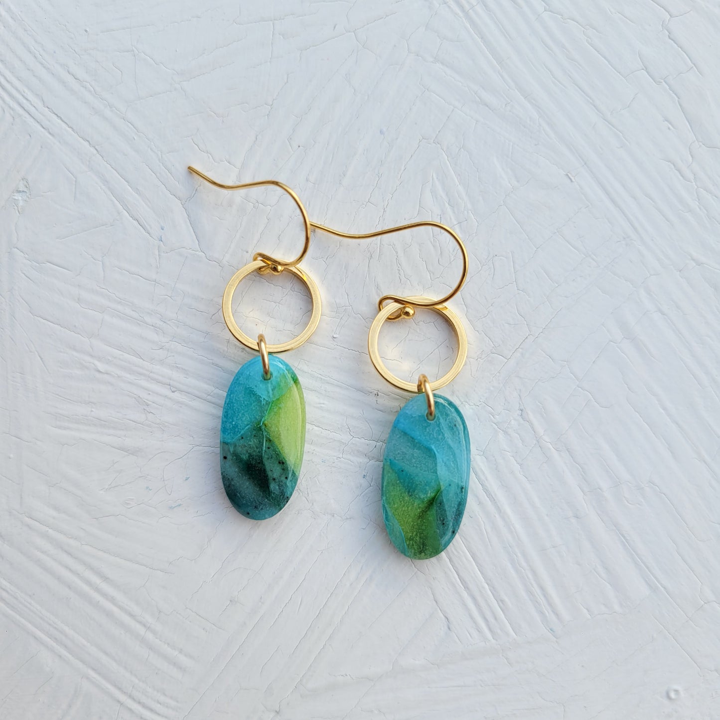 Spring Agate Mini Oval Drop