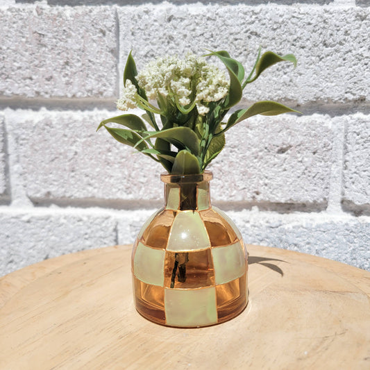 Sage Checkered Vase