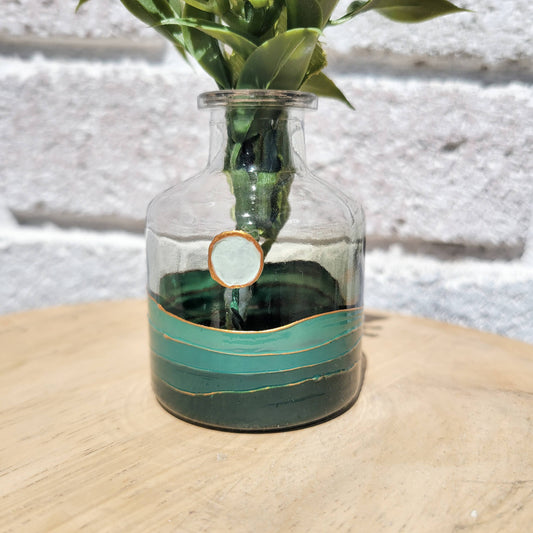 Teal Landscape Vase