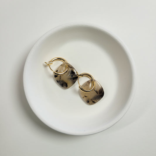 Tortoise Shell Mini Hoop- Light