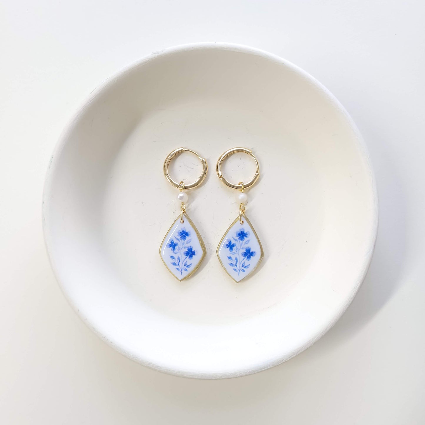 Blue Floral Teardrop