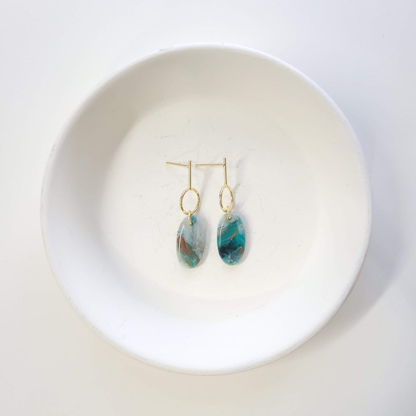 Sea Foam Mini Oval Drop