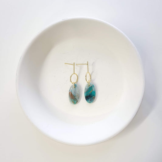Sea Foam Mini Oval Drop