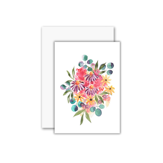 Neon Bouquet Greeting Card