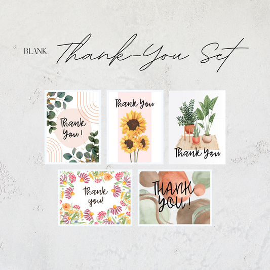 Variety Thank You Greeting Card Set