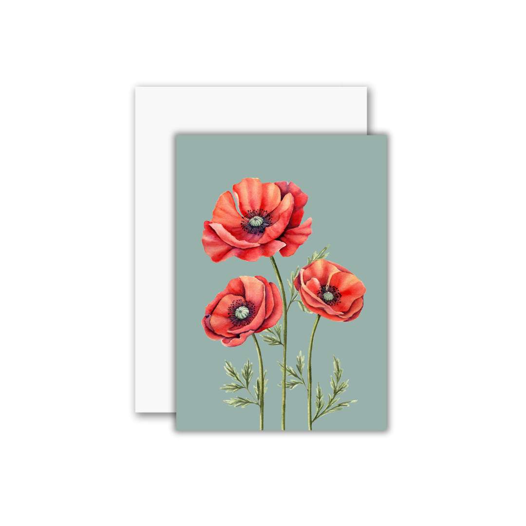 Red Poppies Greeting Card