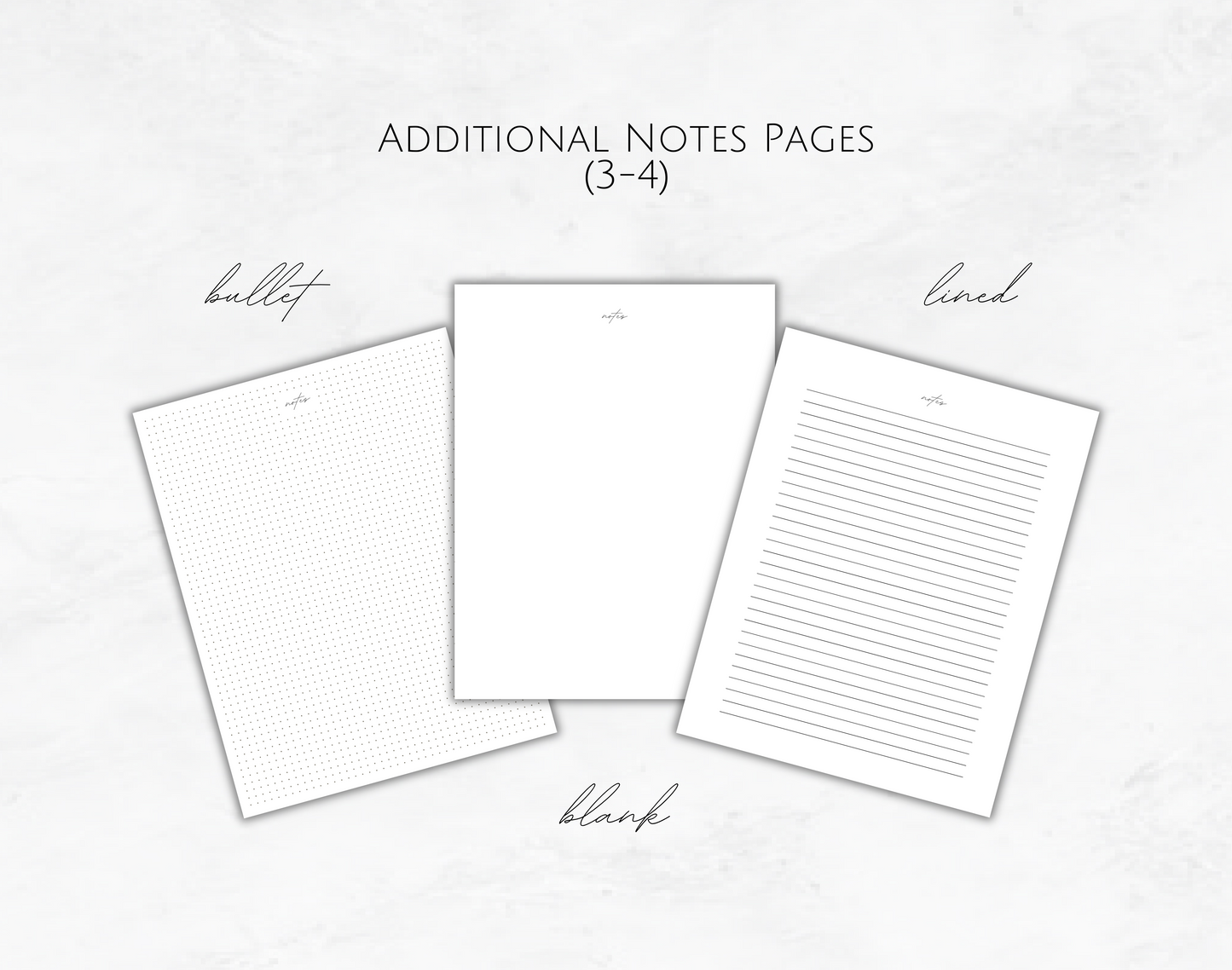 Additional Note Pages