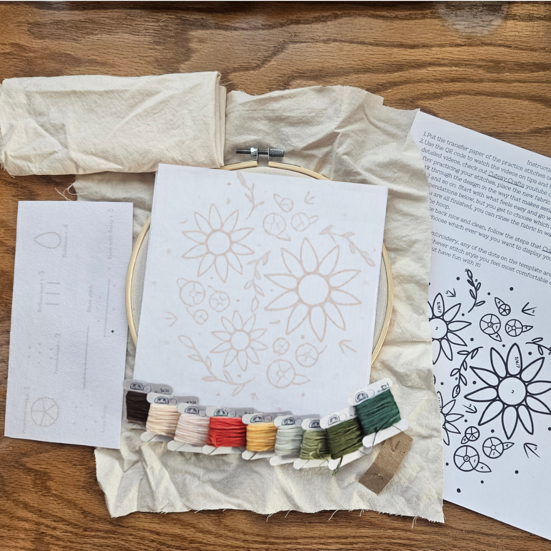 Flower Field Embroidery Kit